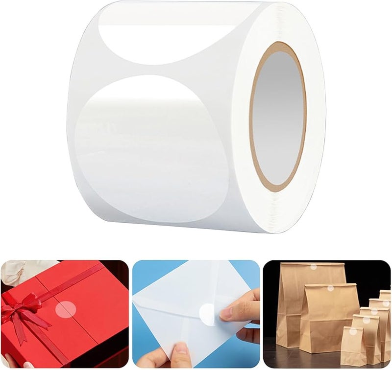 20mm Round Clear PVC Seal Stickers Self Adhesive Wrapping Labels For Envelope Invitation Packaging 500 Counts - Image 2